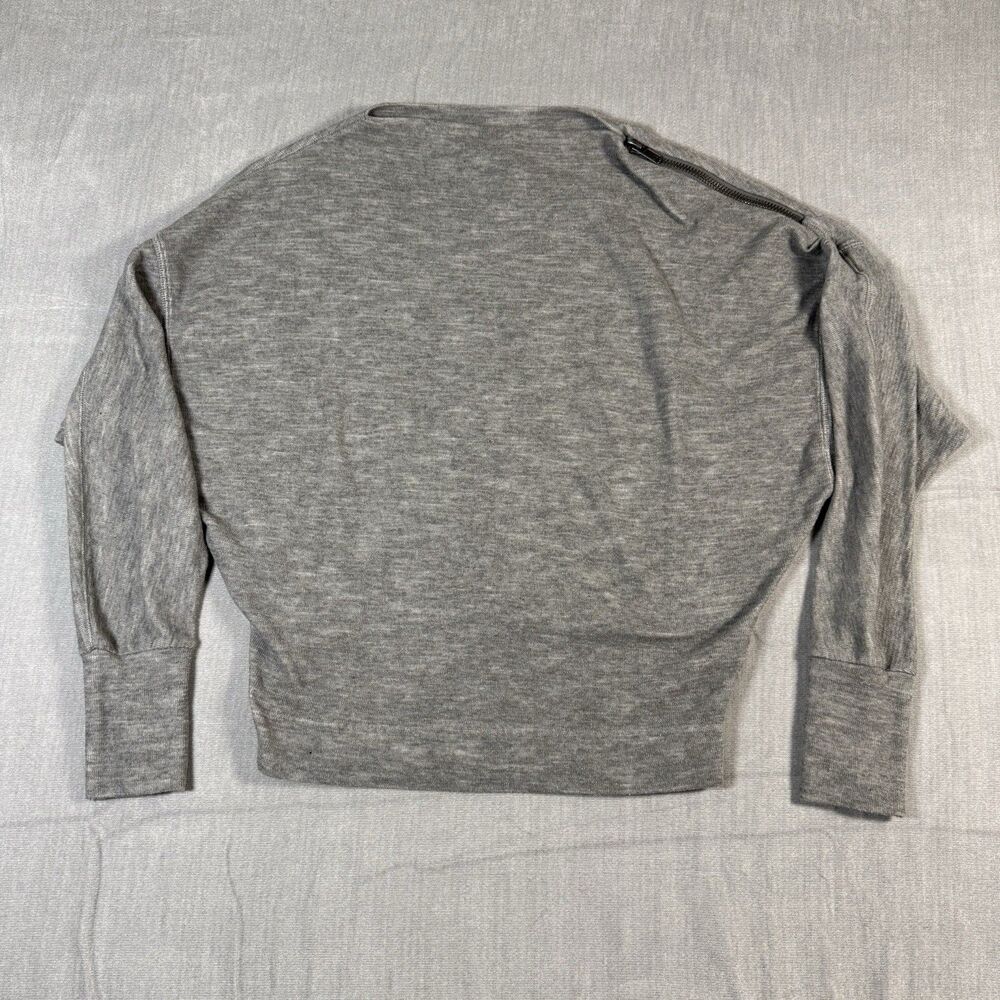 We The Free Free People Nikala Zip Shoulder Sweater Women’s Small Gray Boat Neck